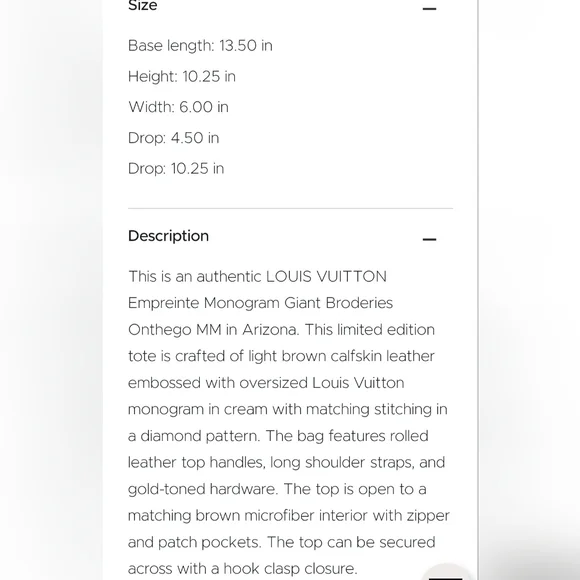 Louis Vuitton Empreinte Monogram Giant Broderies Onthego MM Arizona - Picture 9 of 16